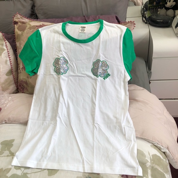 Victoria secret pink kiss me I’m Irish bling top - Picture 3 of 4
